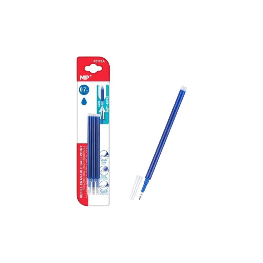 PP BOLIGRAFO MP BORRABLE RECAMBIO AZUL PACK-3 UD