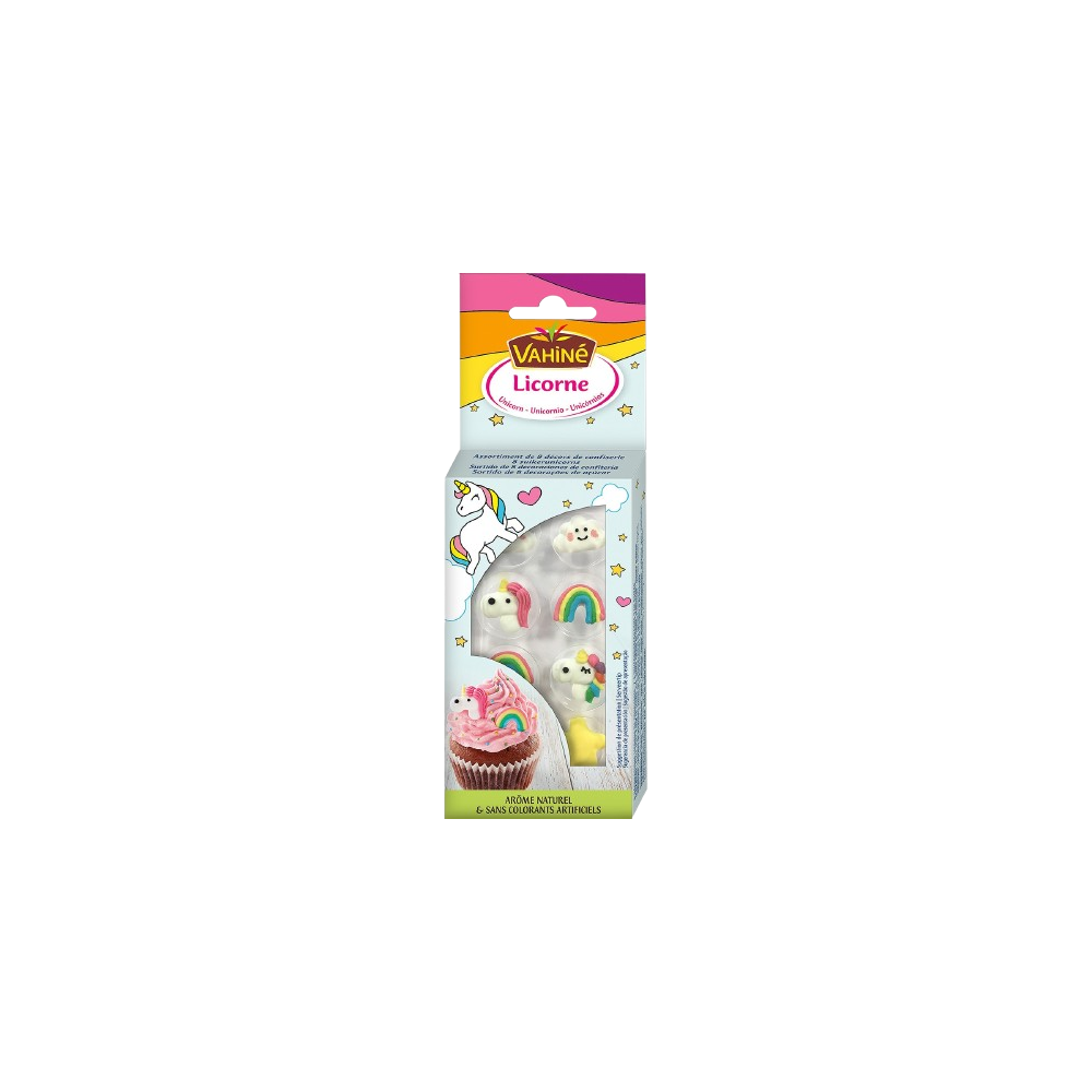 DECORACION UNICORNIO VAHINE B/8UD
