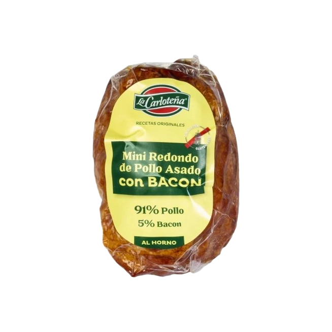POLLO CARLOTEÑA MINI REDONDO ASADO C/BACON 250G