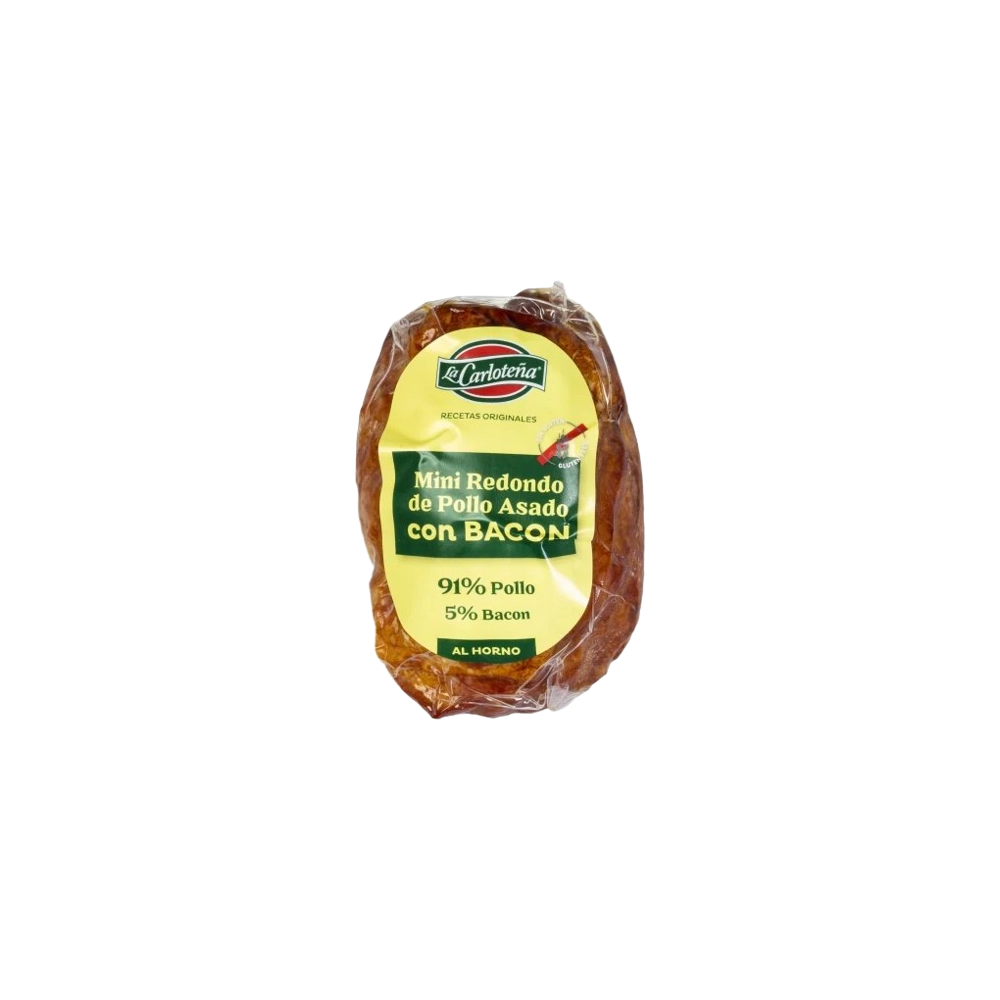 POLLO CARLOTEÑA MINI REDONDO ASADO C/BACON 250G