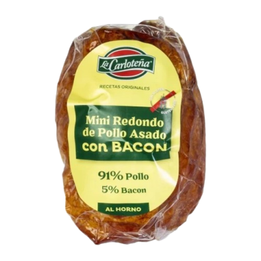 POLLO CARLOTEÑA MINI REDONDO ASADO C/BACON 250G