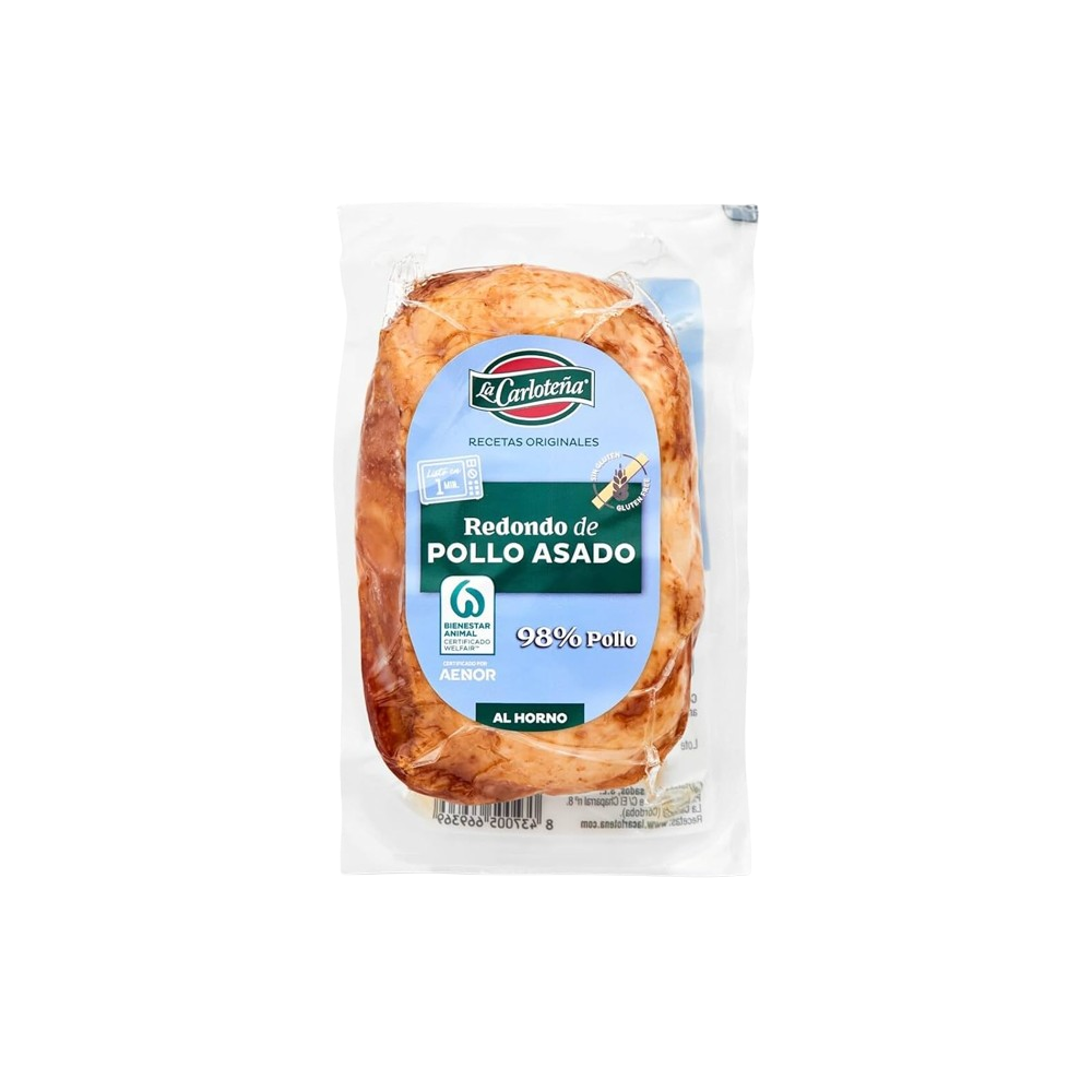 POLLO CARLOTEÑA REDONDO ASADO 98% POLLO P/340GR