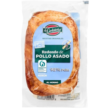 POLLO CARLOTEÑA REDONDO ASADO 98% POLLO P/340GR