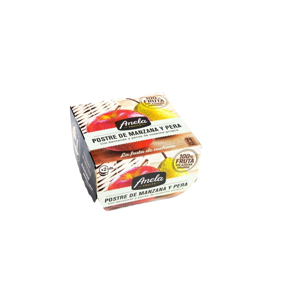 POSTRE ANELA MANZANA-PERA 100% PACK-2 UD