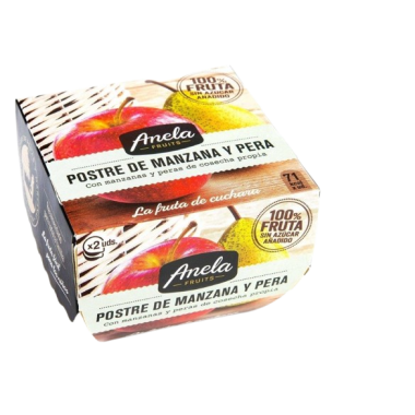 POSTRE ANELA MANZANA-PERA 100% PACK-2 UD
