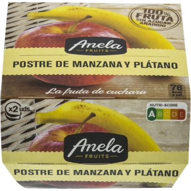 POSTRE ANELA MANZANA-PLATANO 100% PACK-2 UD
