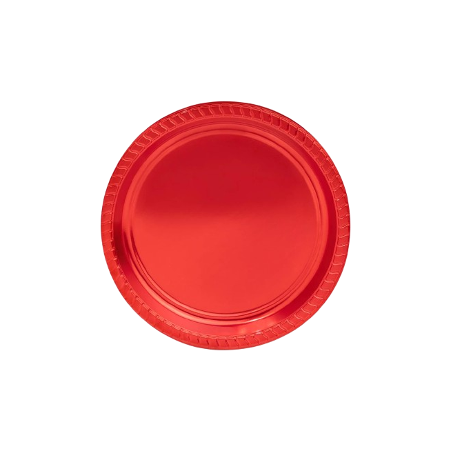 PLATO PLAST.LLANO ROJO 23CM MAXI P/4UD