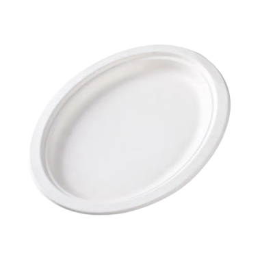 PLATO PLAST.OVALADO COMPOSTABLE 26X19 CM B/5UD