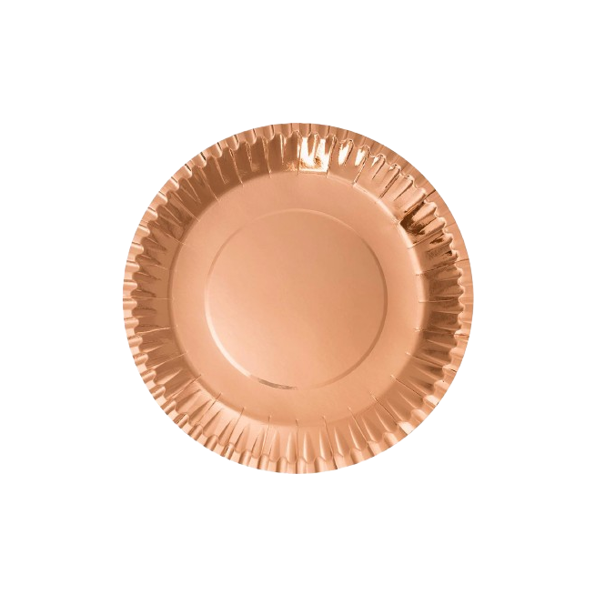PLATO.CARTON ORO ROSA 23CM MAXI R/8175 10UD