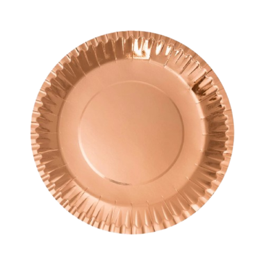 PLATO.CARTON ORO ROSA 23CM MAXI R/8175 10UD
