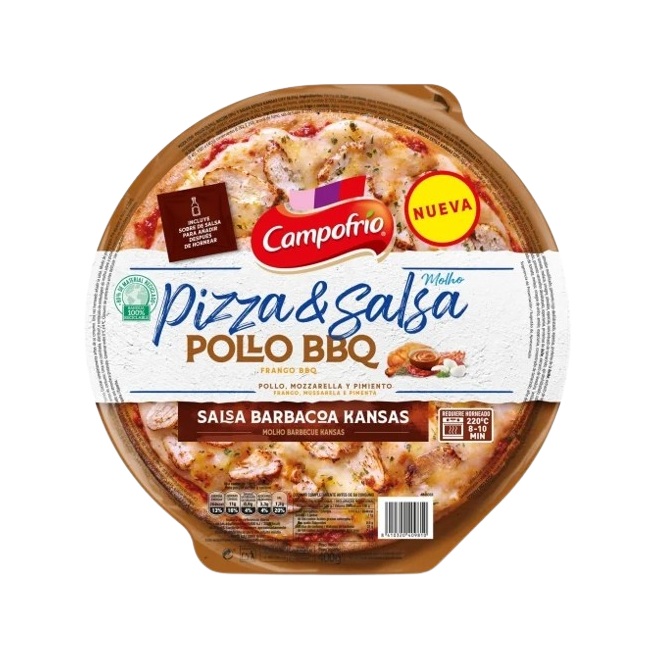 PIZZA CAMPF/400 GR POLLO C/BARBACOA KANSAS C/40981