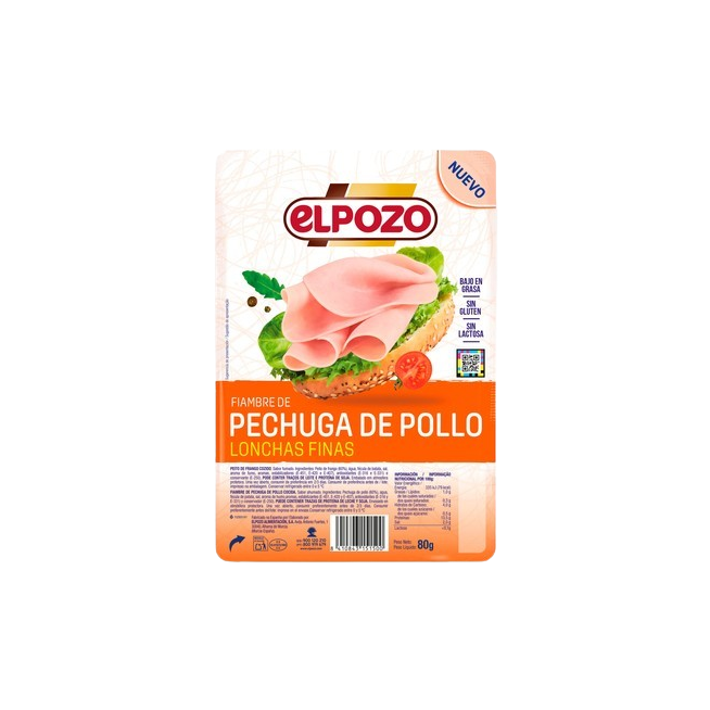 PECHUGA POLLO LONCHA POZO (1€) C/15628 B/80GR