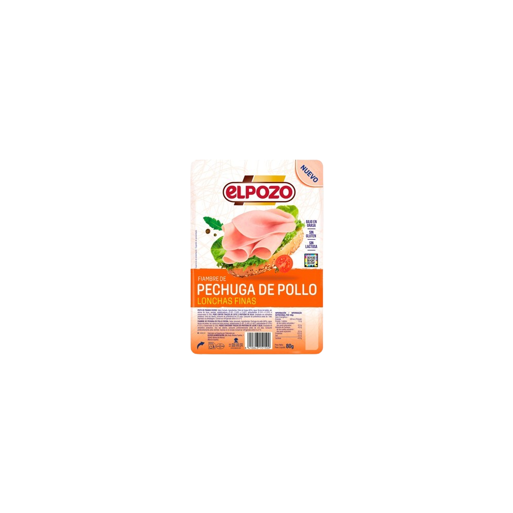 PECHUGA POLLO LONCHA POZO (1€) C/15628 B/80GR