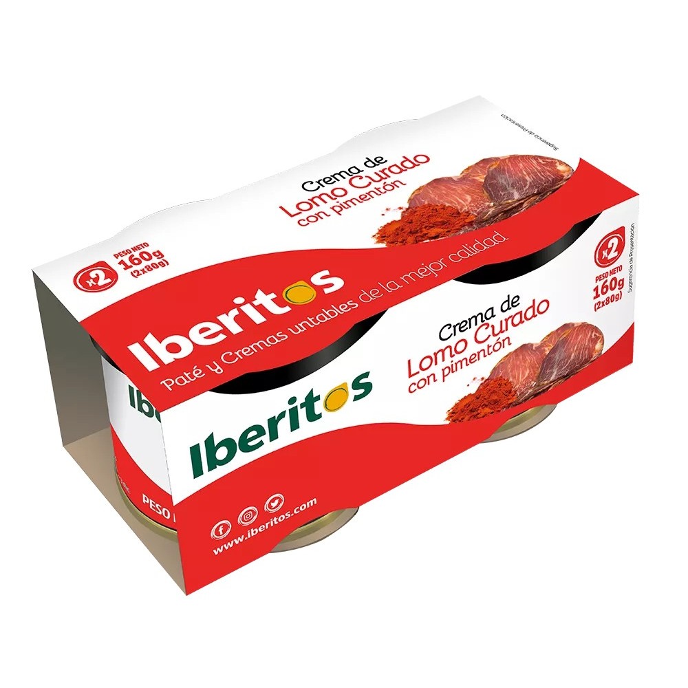 PATE CREMA IBERITOS LOMO CURADO C/PIM.80G PACK-2UD