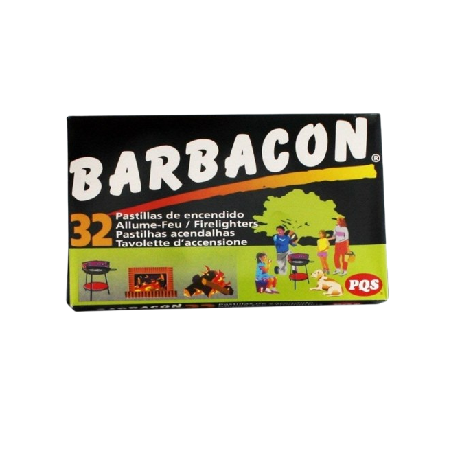 PASTILLAS ENCIENDE FUEGO BARBACON  PAQUETE 32 UD.