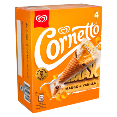 HELADO FRIGO CORNETTO MAX MANGO P/4 UD