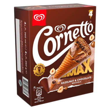 HELADO FRIGO CORNETTO MAX CHOCOLATE P/4 UD