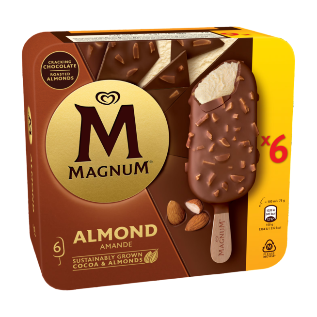 HELADO FRIGO MAGNUM ALMENDRADO 110GR P/6U