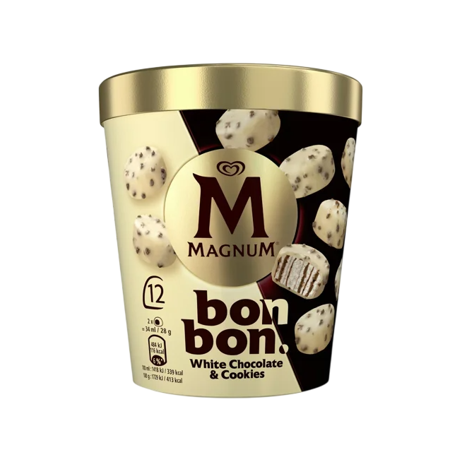 HELADO FRIGO MAGNUM BOMBON WHITE T/12UD