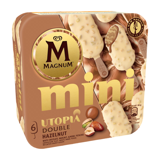 HELADO FRIGO MAGNUM MINI HAZELNUT P/6UD