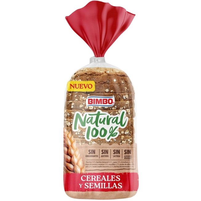 PAN BIMBO NATURAL 100% CEREALES Y SEMILLAS P/360