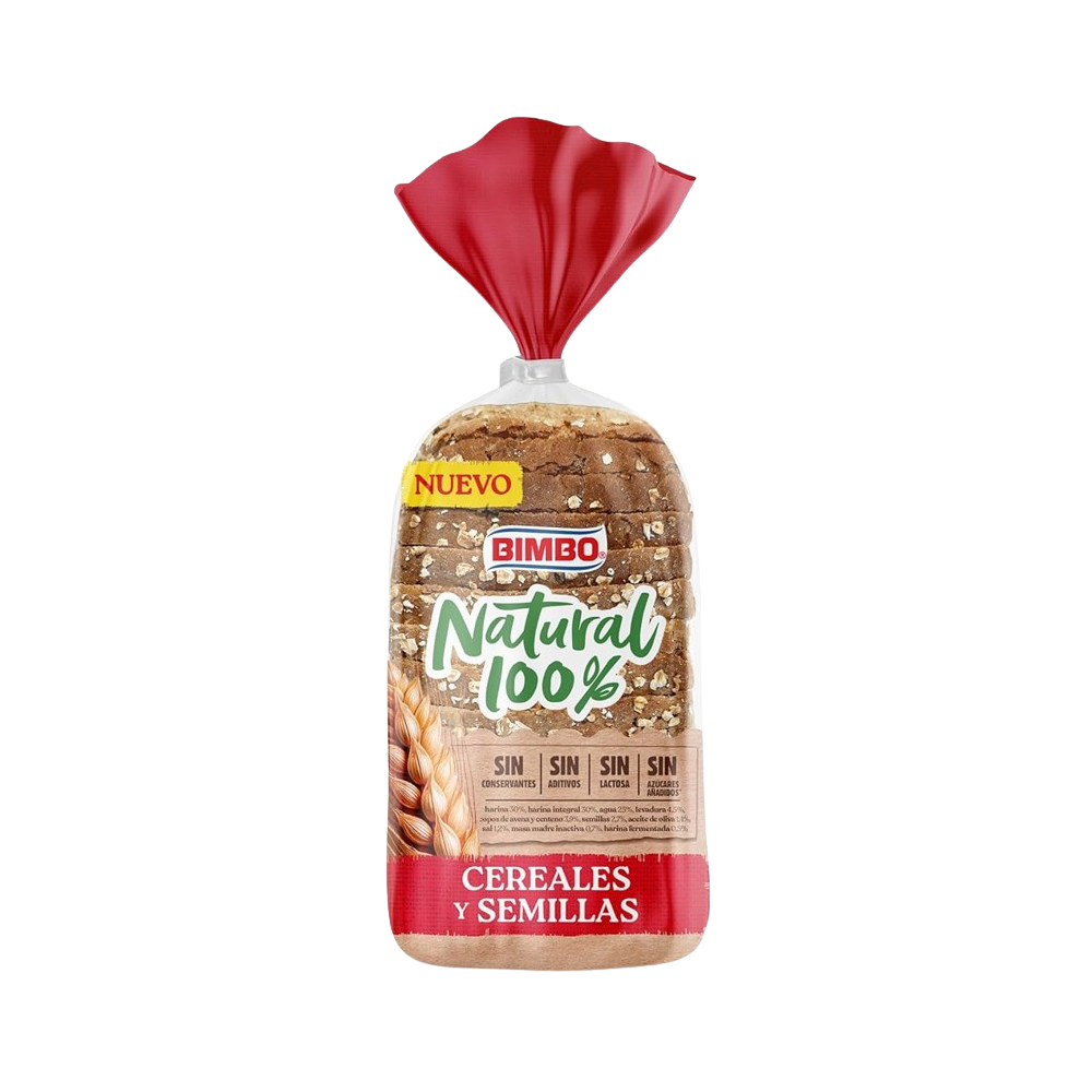 PAN BIMBO NATURAL 100% CEREALES Y SEMILLAS P/360