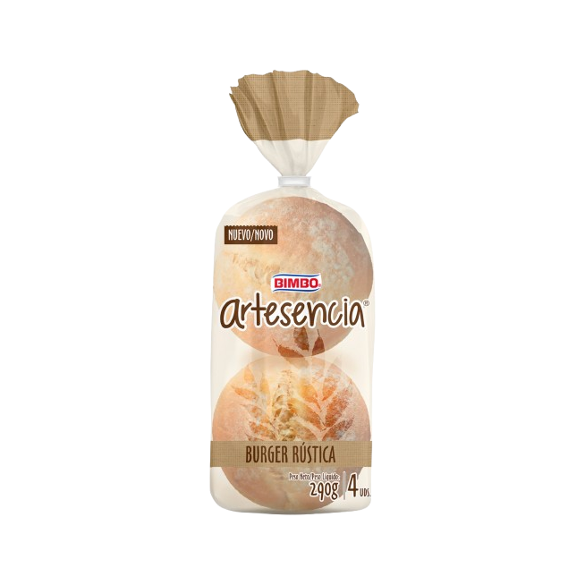 PAN BIMBO BURGUER ARTESANO RUSTICA 4UD