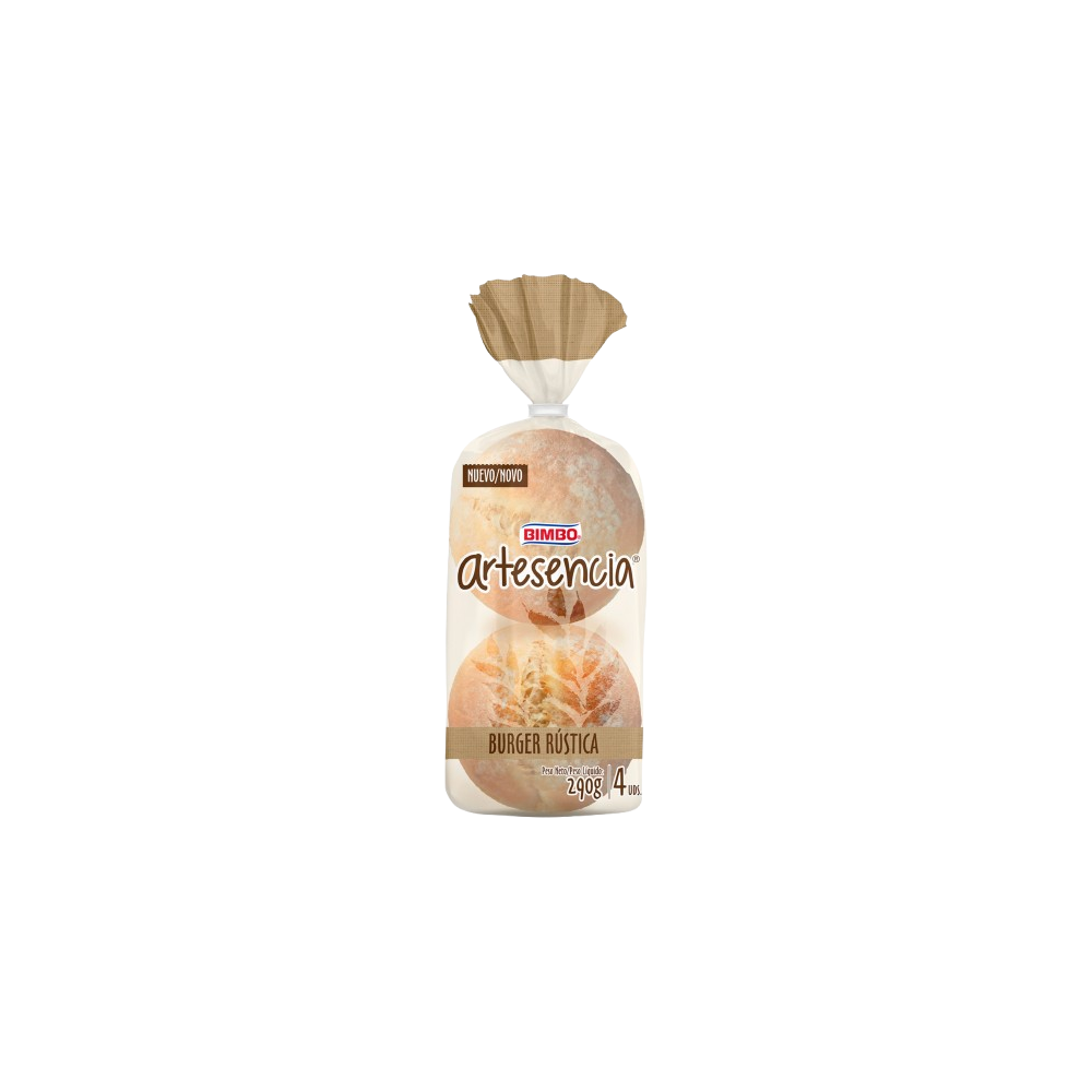 PAN BIMBO BURGUER ARTESANO RUSTICA 4UD