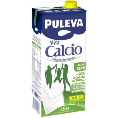 LECHE PULEVA CALCIO SEMIDESNATA BRICK 1 L