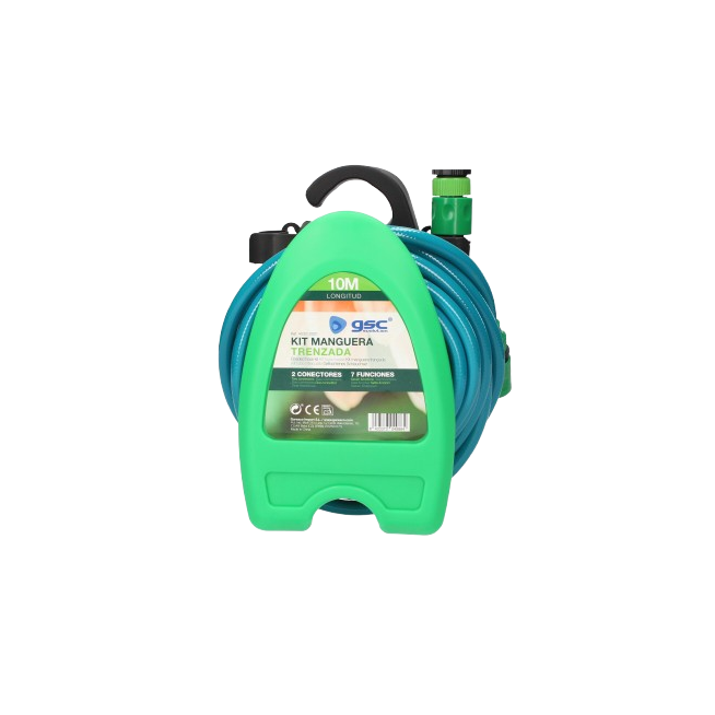 KIT MANGUERA TRENZADA PVC 10M. 1/2" PARA COLGAR