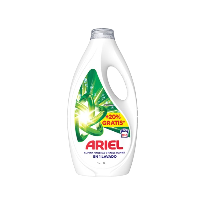 DETERGENTE ARIEL LIQUIDO 29+6 LAVADOS 1575 ML.
