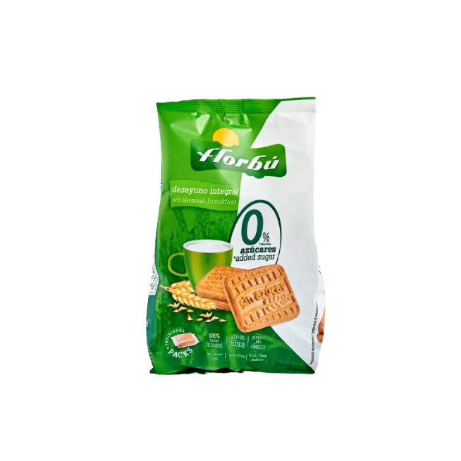 GALLETAS INTEGRAL C/FIBRA FLORBU BOLSA/350.GR
