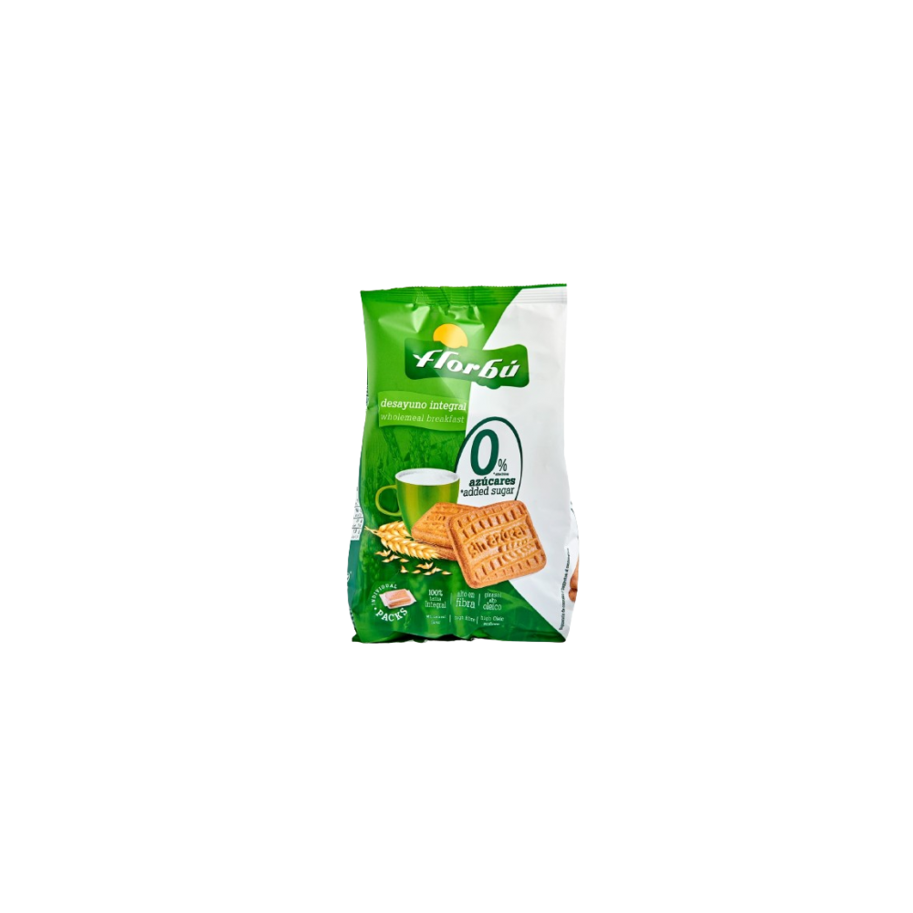 GALLETAS INTEGRAL C/FIBRA FLORBU BOLSA/350.GR