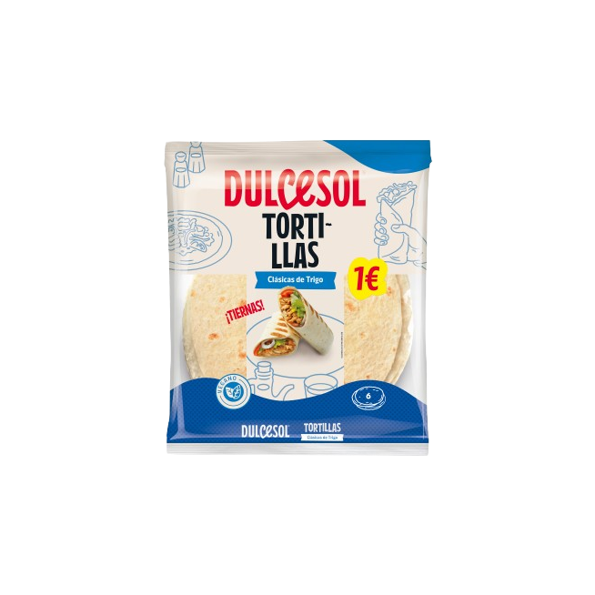 DULCESOL TORTILLAS TRIGO CLASICA B/288GR 1€