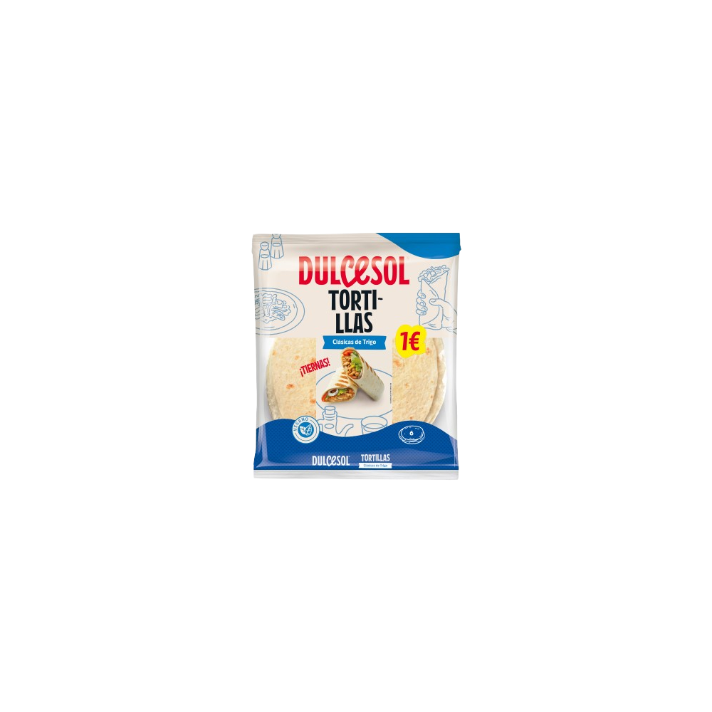 DULCESOL TORTILLAS TRIGO CLASICA B/288GR 1€