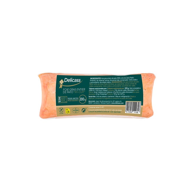 FOIE DELICASS CAMPOFRIO ENTERO MI-CUIT RULO 200GR