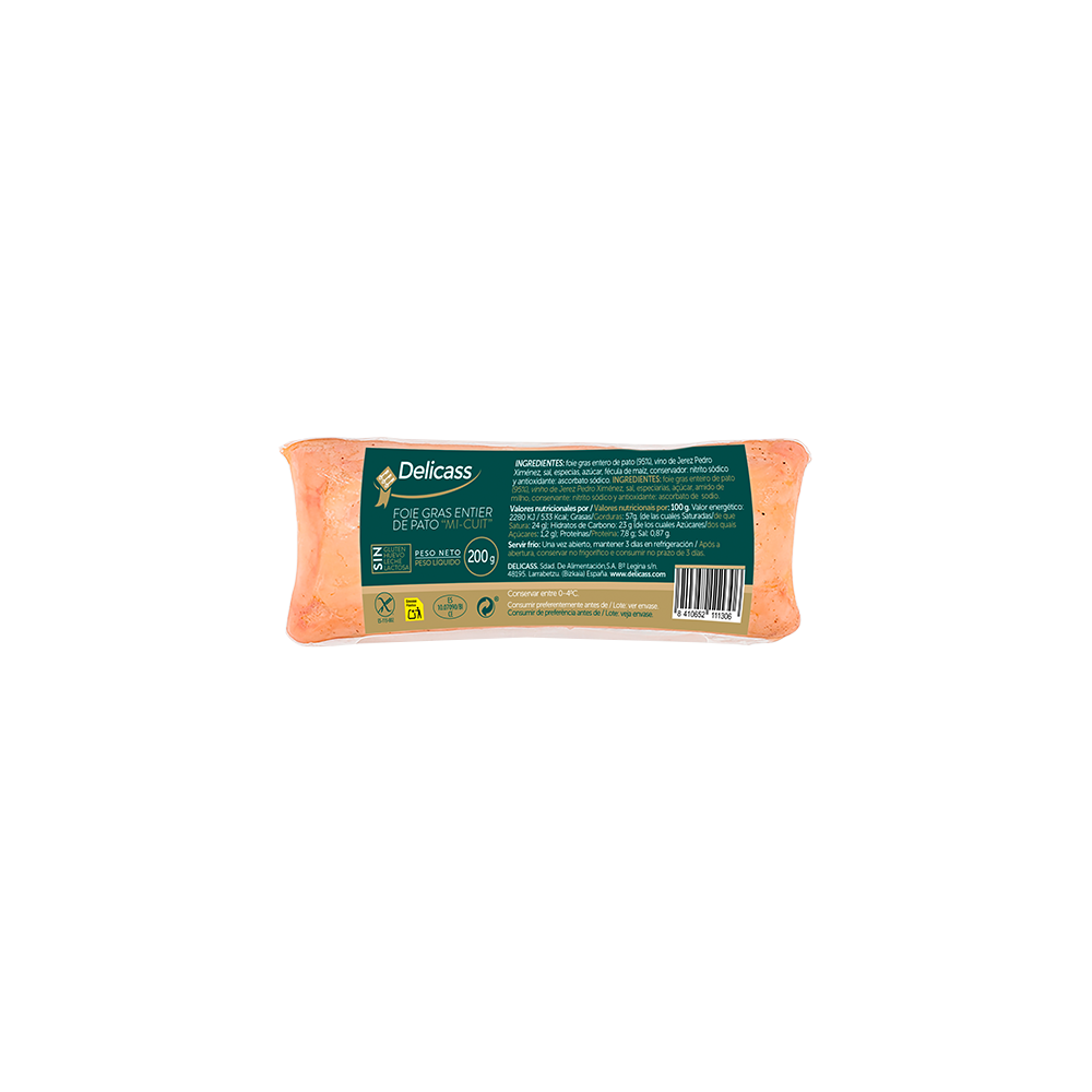 FOIE DELICASS CAMPOFRIO ENTERO MI-CUIT RULO 200GR