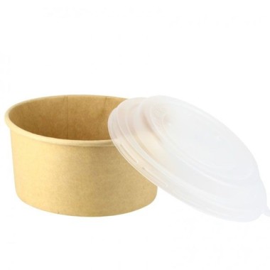 ENSALADERA CARTON KRAFT+TAPA 750ML P/25UD