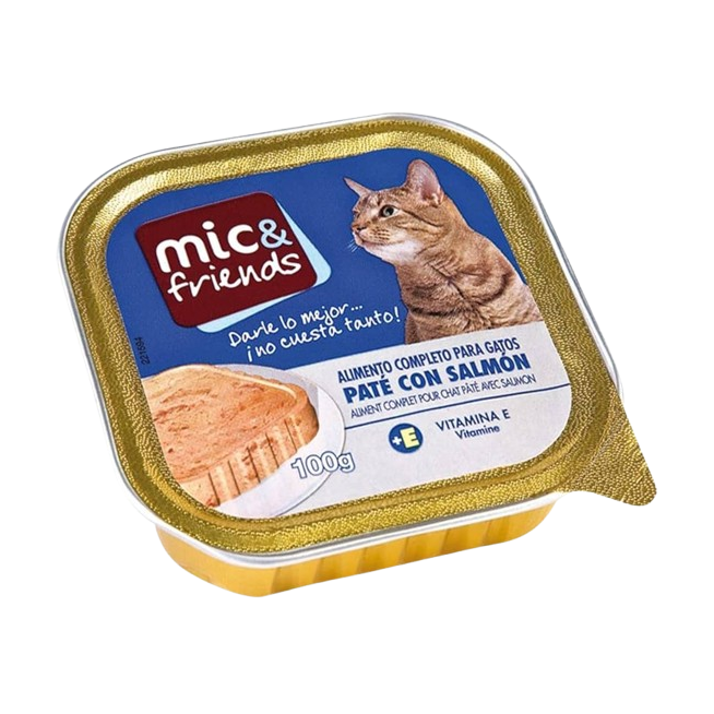 COMIDA GATO MIC&FRIENDS SALMON L/100G
