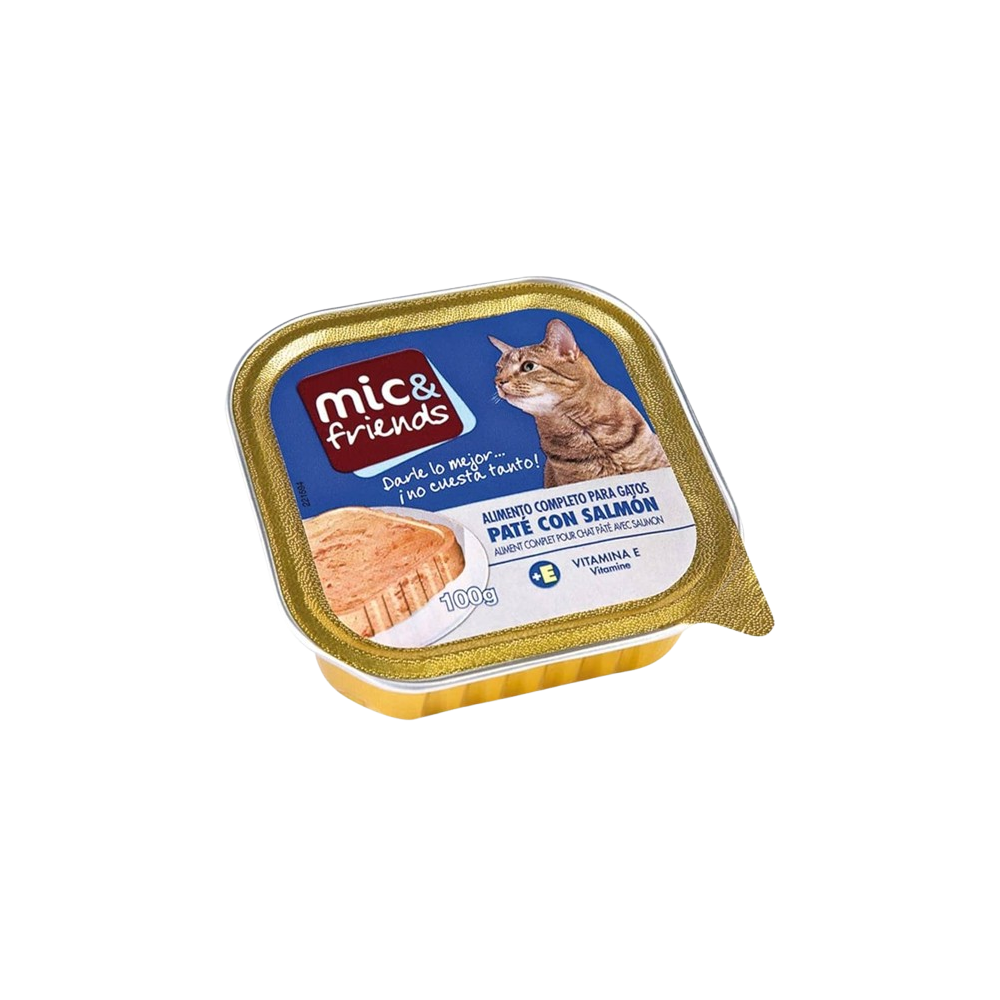 COMIDA GATO MIC&FRIENDS SALMON L/100G