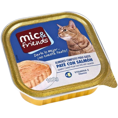 COMIDA GATO MIC&FRIENDS SALMON L/100G