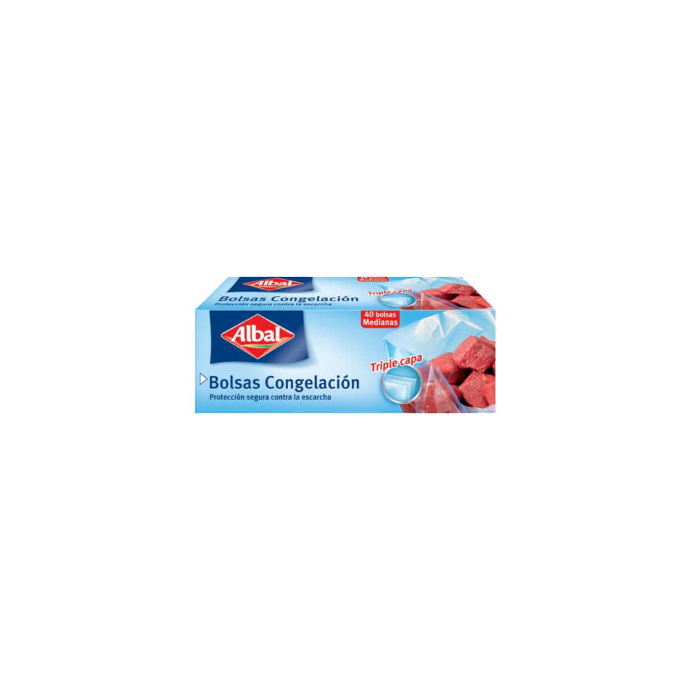 BOLSA CONGELACION ALBAL 3 CAPAS MEDIANA P/40 UD