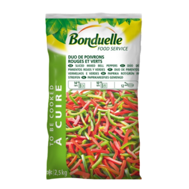 BONDUELLE PIMIENTO TIRAS ROJO-VERDE CONG. B/2,5 KG