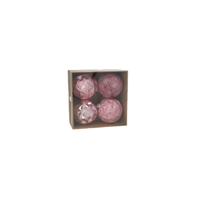 ADORNO NAVIDEÑO GERIMPORT BOLAS ROSAS P/4U