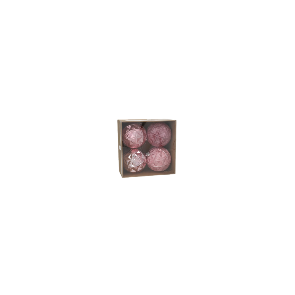 ADORNO NAVIDEÑO GERIMPORT BOLAS ROSAS P/4U