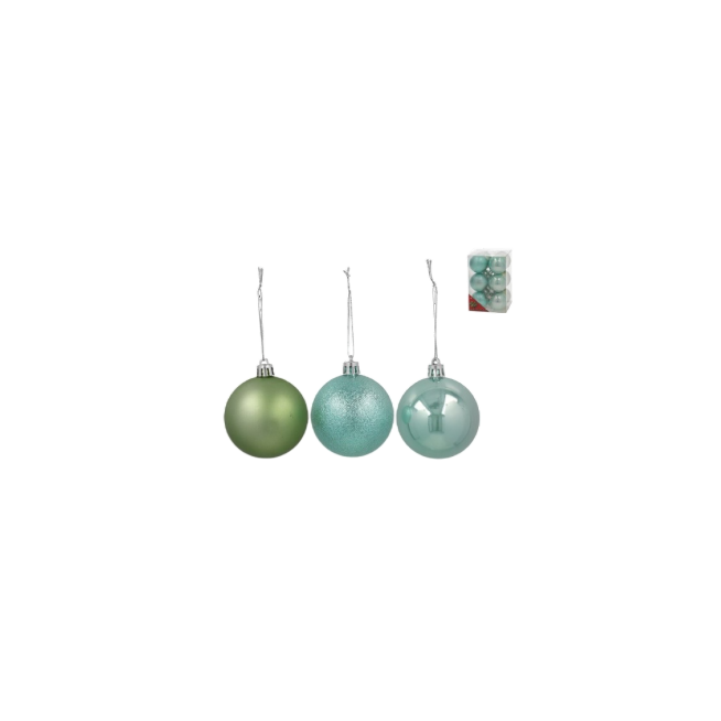 ADORNO NAVIDEÑO GERIMPORT BOLAS VERDE PERLA P/16UD