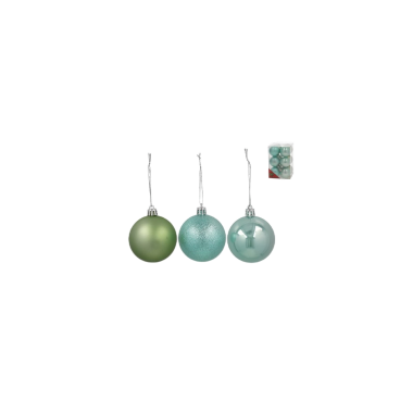 ADORNO NAVIDEÑO GERIMPORT BOLAS VERDE PERLA P/16UD