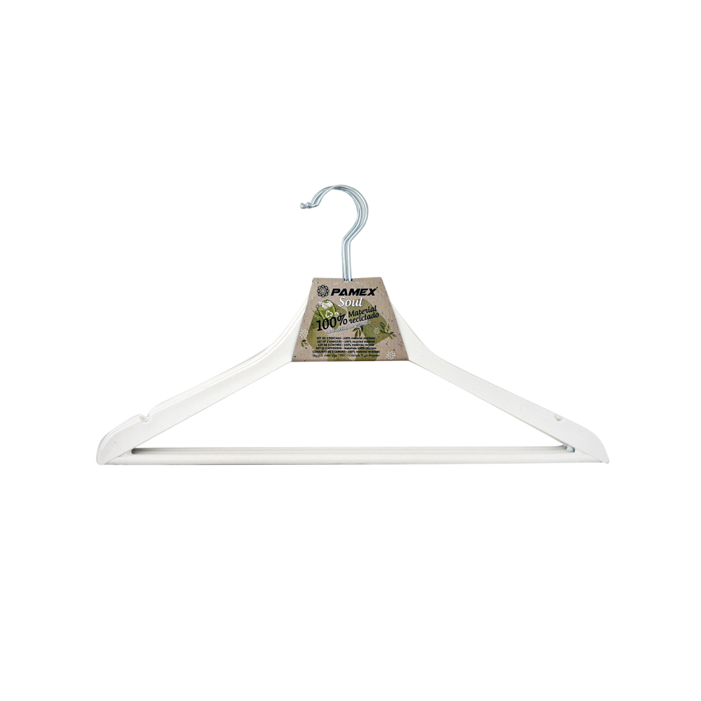 PERCHAS PAMEX PLASTICO RECICLADO BLANCO PACK-3 UD