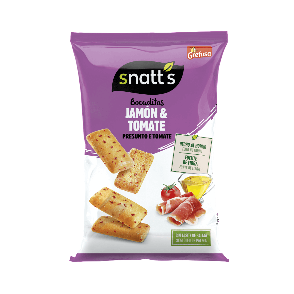 APERITIVOS BOCADITOS SNATT´S JAMON-TOMATE B/80GR