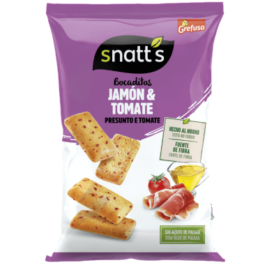 APERITIVOS BOCADITOS SNATT´S JAMON-TOMATE B/80GR